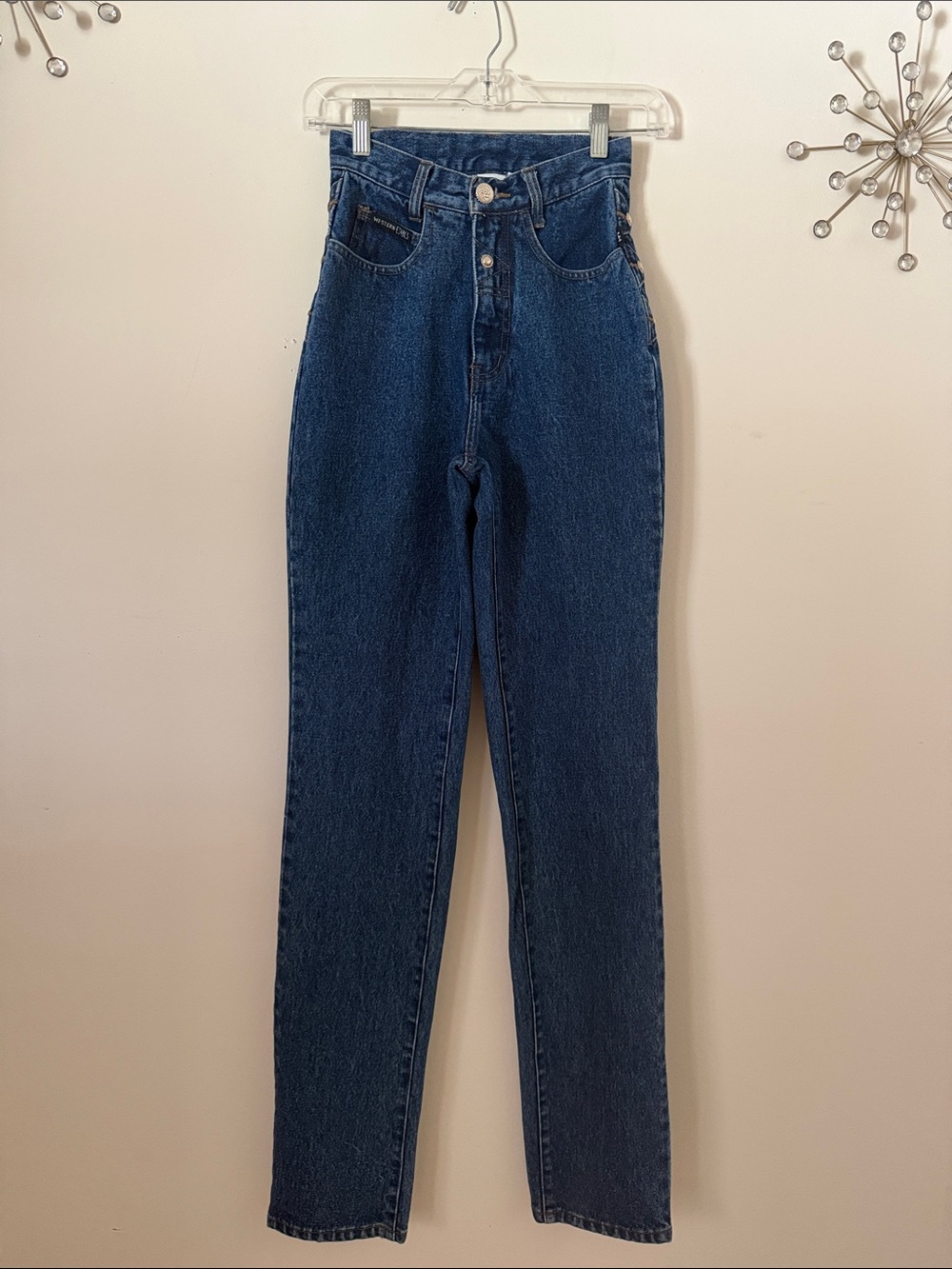 Women's High-Rise Straight-Leg Jeans in Dark Blue